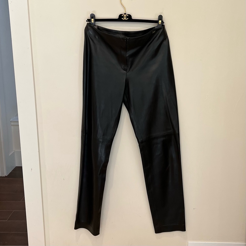 CHANEL: Black Leather Pants